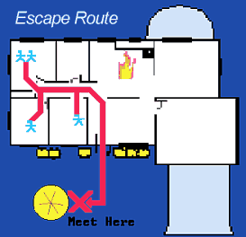 Escape route floor plan