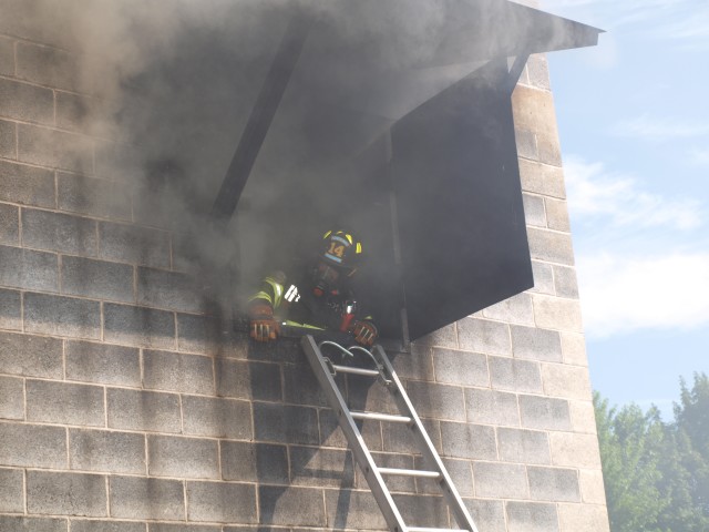 Structural burn training at Whitehall fire training facility